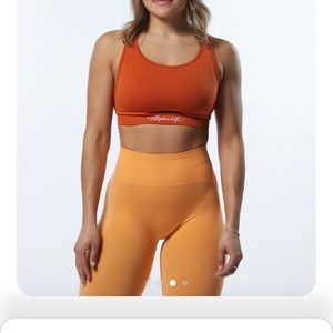 Alphalete Trinity bra orange, size small